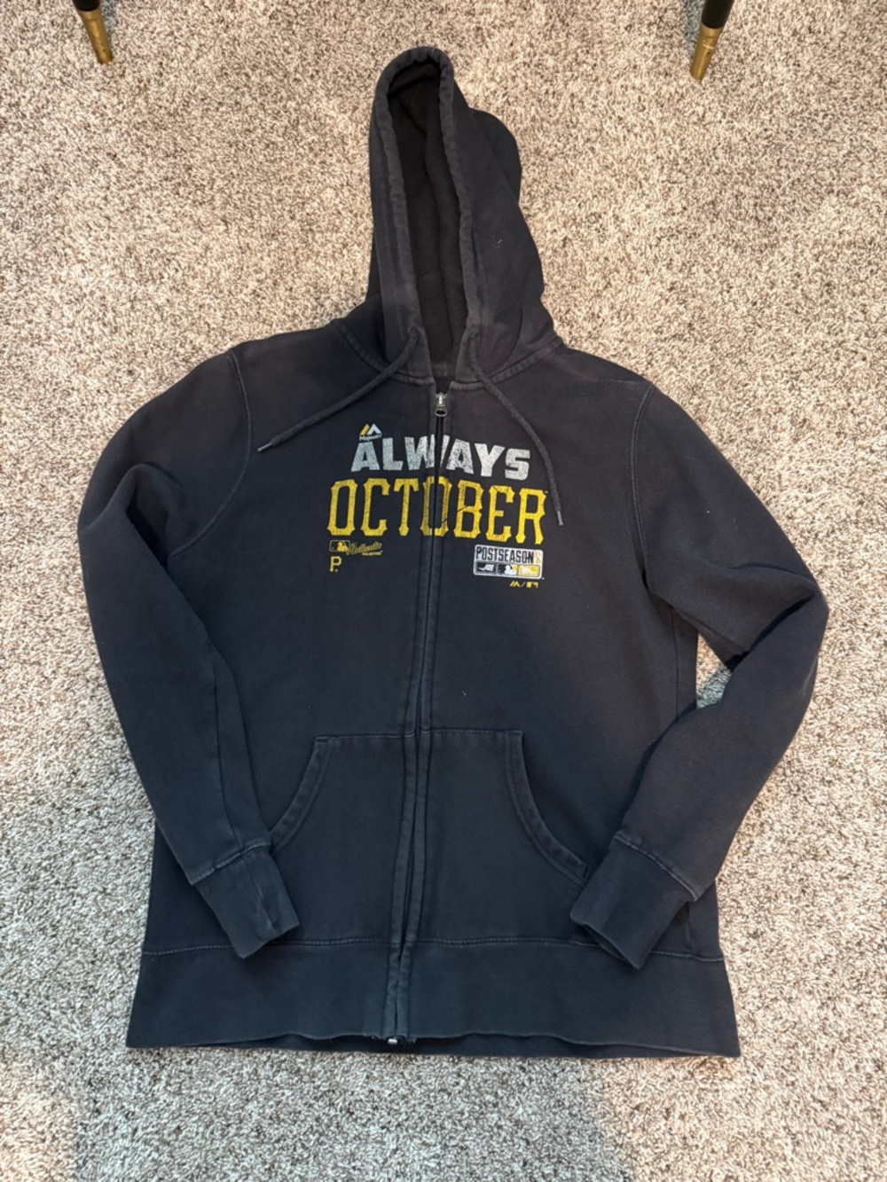 Always October PITTSBURGH PIRATES postseason 2014 Black Zip-Up Hoodie